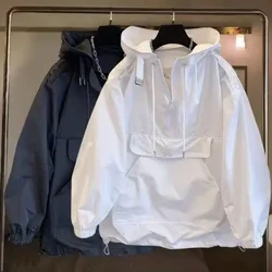 Kebesaran Amerika Retro Huruf Dicetak Jaket Baseball untuk Pria dan Wanita Musim Panas Longgar Lengan Pendek Kemeja Tipis Mantel