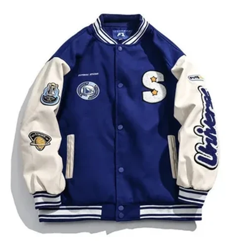 American Harajuku Blue Student Baseball muški kaput Bomber jakna modni trend proljeće jesen Hip hop fakultet Labavi ležerni kaput