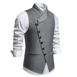ʻAʻahu ʻaʻahu no nā kāne Slim Fit Suit Vest Kāne Waistcoat Gilet Homme ʻAʻahu ʻAʻahu ʻAʻohe lima ʻO ka ʻoihana ʻoihana maʻamau me ka nui M-6XL