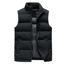 Männer Fréijoer a Hierscht Jackett Wanter Männer Vest Fir Down Koteng Ärmlos Jacket Waist Man Grouss Gréisst Warm Männer Mantel
