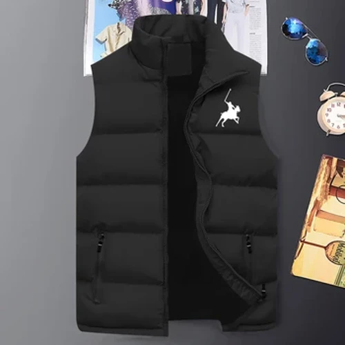2023 Polo da uomo più nuovo stampato giacca senza maniche uomo autunno e inverno caldo e antivento piumino stile Inghilterra (4 colori) M-5XL