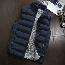 Musim Gugur Kasual Tanpa Lengan Rompi Pria Jaket 2023 Fashion Hangat Tahan Angin Katun Mantel Pria Musim Dingin Kualitas Tinggi Pakaian Pria Rompi