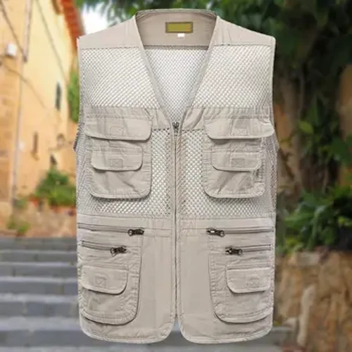 Abesilisa Abaphefumulayo Ijazi Le-Lightweight Mesh Outdoor Sports Vest for Summer Camping Fishing Zipper Closure Waistcoat for Work Wear Men