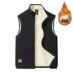 2024 'Autumn a me ka hooilo Lambswool Vests Kane Hou Pumehana Padded Kū-up Kola Nui Nui ma'amau ma'amau ma'amau ma'amau 'a'ahu 'a'ahu po'ohiwi.
