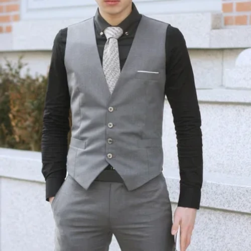 Stilish Blazer Vest Toý Erkekler Belli Palto Formal Business Gilet Kostýum Tuxedo Casual Slim Party Palto Marka täze