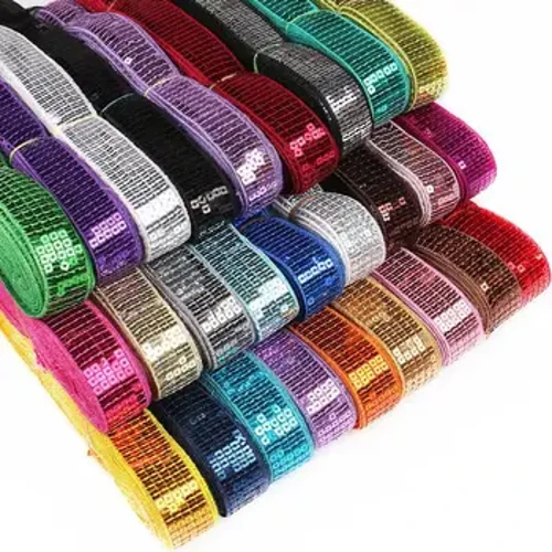 5 Thước 25 Mm Kim Sa Lấp Lánh Ruy Băng Viền Ren Đầm May Vải Ruy Băng Cho Tiếng La Tinh Áo Quần Áo Mũ Đội Đầu Cưới Cô Dâu Phụ Kiện