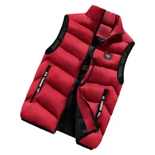 Nam Mùa Đông Áo Vest Mùa Đông Nam Đệm Áo Chống Gió Ấm Bảo Vệ Cổ Dây Kéo Đóng Cửa Dây Trang Trí Đồng Màu Không Tay
