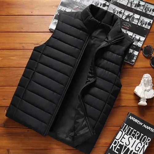 Aiwetin Mænds ærmeløse veste Jakker Vintermode Mandlige bomuldspolstrede veste Frakker Mænd Standkrave Varme veste Tøj 5XL