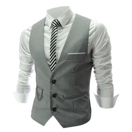 Áo Vest Nam Ngực Đơn Phù Hợp Với Áo Nam Áo Vintage Tiệc Trang Trọng Kinh Doanh Áo Cộc Tay Áo Cho Đám Cưới Áo Gilet Homme Áo