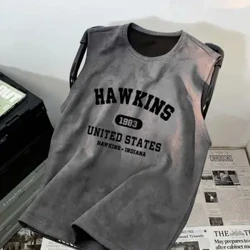 Áo vest da lộn hạng nặng mùa hè nam Mỹ áo thun không tay phong cách cổ điển rộng rãi và đa năng thể thao sinh viên nam quần áo xu hướng hàng đầu