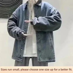 Giacca di jeans stile vintage di Hong Kong da uomo Design autunnale Sensibilità Color Blocking Bavero Top Versatile marchio di moda alla moda