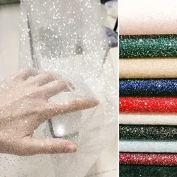 I-Shiny Glitter Sequin Ethambile Yentambo Yentambo Ecwebezelayo Indwangu ye-Tulle Yesiliva Yensimbi Indwangu yokuthunga ye-DIY yokuthunga Ingubo yomshado Iveyili Umdanso we-Tutu Decor Props