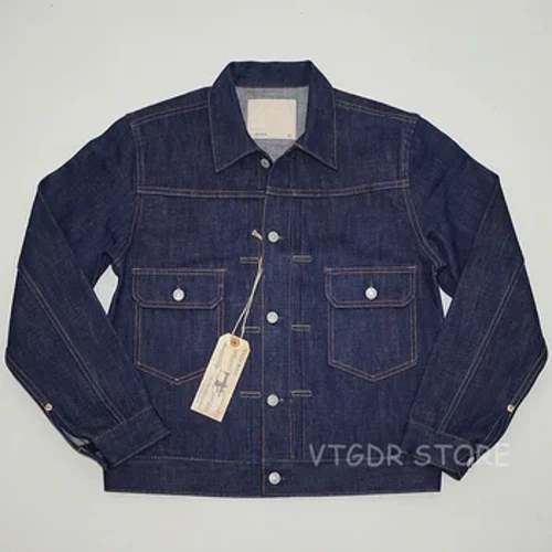 BOB DONG Repro Vintage 507XX Tipo 2 Denim Trucker Jean Chaqueta Selvage Abrigo de hombre