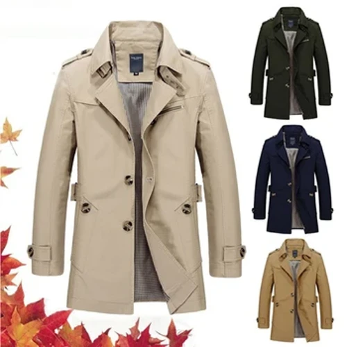 Gizonezkoen negozio-haize-jaka-jaka luzeak Kotoi hutsezko trench-berokiak Casual 2023ko udaberria udazkena neguko moda jantziak kaleko jantziak jakak