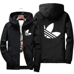 I-Spring-fall 2024 yesitayela sasemgwaqweni Ijazi le-Trench lamadoda elixegayo Imfashini ephrintiwe Ijakhethi enehood eneziphu ye-Windproof Waterproof yangaphandle
