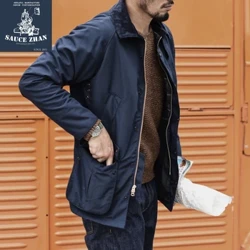 SauceZhan Classic Waxed Jacket Mens Trench Cóta Olann Jacket Uiscedhíonach Trench Fabraic Céir Ola-saor in aisce TRUCKER Fir Cóta Trench Gheimhridh