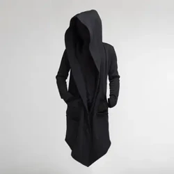 Fritid Cool Hooded Men Trench Coat Extra lång jacka Oversize för hösten