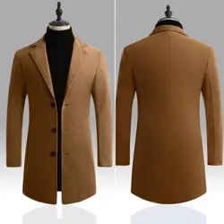 Moda erkekler çukur palto Güýz öwrülişik ýakasy koreý stili Lapel düwmeleri ýüň palto gyş penjek sowuk geçirmeýän