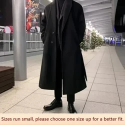 Trench autunno/inverno a doppio strato in lana Giacca da uomo di media lunghezza e di fascia alta, soprabito alla moda