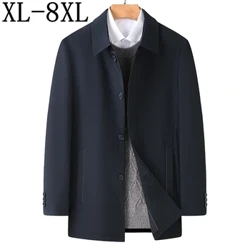 8XL 7XL 6XL yeni sonbahar erkek iş uzun ceketler 2021 rahat rüzgarlık gevşek ceket erkekler trençkot erkekler moda erkek palto