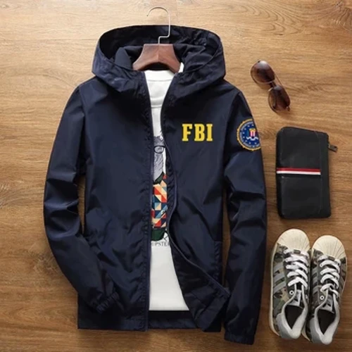 Jaqueta com capuz masculina 2024 nova primavera e outono marca masculina trench coat moda casual zíper com capuz jaqueta fbi jaqueta fina