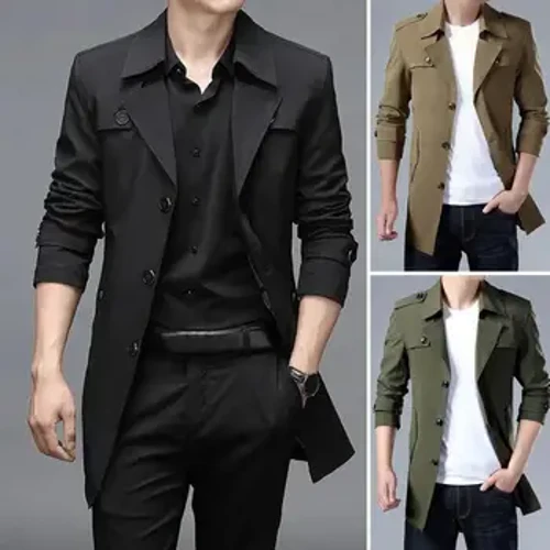 Gabardinas largas de estilo inglés para hombre, prendas de vestir exteriores informales, chaquetas cortavientos, ropa de marca para hombre, primavera, 2023