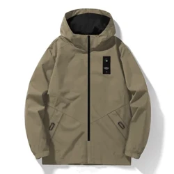 2024 Forår og efterår Ny modetrend Ensartet farve Mellemlang trenchcoat Herre Casual Løs vindtæt jakke i stor størrelse 5XL