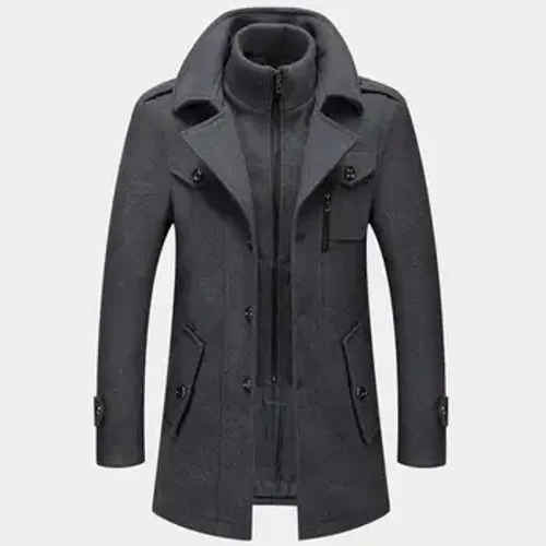 Cóta Trench Stylish Collar Dúbailte Cóta Éadaí Sráide Meán Fad Fad Jacket Te