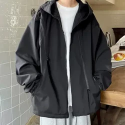 Côt Ffos Hooded Gwrth-wynt Côt Ffos Torrwr Gwynt Hooded Dynion gyda Siaced Chwaraeon Awyr Agored Zipper Placket ar gyfer Hydref Gaeaf
