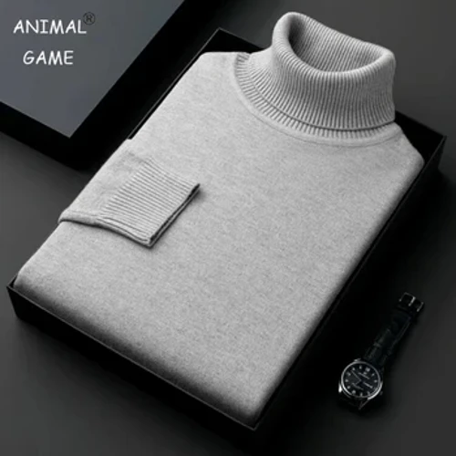 Sweatwear Nam Chống đóng cọc Dệt Kim Cao Cấp Áo Len Cao Cổ Slim Fit Dài Tay Áo Chui Đầu Màu Xu Hướng Nam Quần Áo