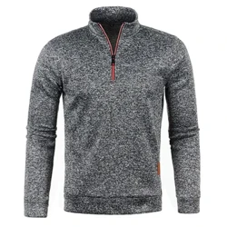 Siwmper Dynion Crysau chwys mwy trwchus Dynion Hanner Siwmper Zipper ar gyfer Dyn Hoody Dyn Sweatshir Hydref Lliw Solid Siwmperi Turtleneck