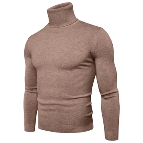 Bahar 2024 Turtleneck switer Erkekler trikota solid gaty reňkli pullovers