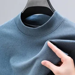 Erdi turtleneck puntuzko jertsea Udazken/negu berria lepo itxurako jertseak Kolore lisoko jertseak Gizonezko marka Casual Gizonezkoen arropa