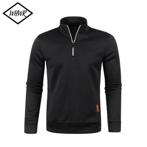 Crysau Chwys Dynion Gwanwyn Mwyach Siwmper Hanner Siwmper Zipper ar gyfer Dyn Hoody Dyn Sweatshir Hydref Lliw Solid Siwmperi Turtleneck