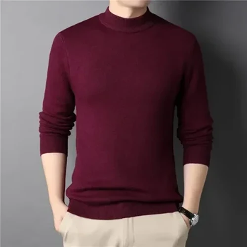 I-Wool 2023 I-Sweater Yabesilisa Entsha Ye-Cashmere Sweater I-Half Turtleneck Men Sweaters Ama-Knit Pullovers Entsha Yabesilisa I-Slim Knitwear Man Sweater