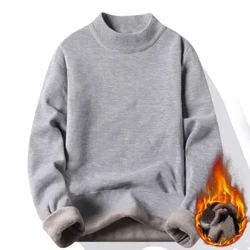 Ffasiwn Dynion Slim Achlysurol Fit Sylfaenol Turtleneck Gwau siwmper coler uchel siwmper gwrywaidd coler dwbl Hydref gaeaf Tops