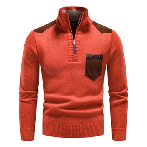 Ijezi Lesikhumba Sabesilisa Elisezingeni Eliphezulu Ihalf Zipper Phezulu Amajezi Ekwindla Yasekwindla Yasebusika I-Turtleneck Y2K Ama-Sweatshirts Ama-Jumpers Amahembe E-Polo Abesilisa Ensundu