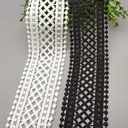 70 mm 75 mm Svart Vit Ihålig Blommigt Broderat Spetsband Gör-det-själv-kläder Sy Tyg Spetstejp Klänning Kläddekoration