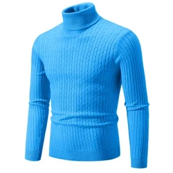 Siwmper Turtleneck Dynion Newydd Achlysurol siwmper gwau Dynion Ffitrwydd Cynnes Dynion Siwmper Tops