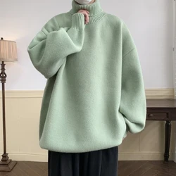 Mùa Thu Đông Rời Cổ Áo Len Cao Cổ Nam Thời Trang Dệt Kim Áo Chui Đầu Nam Màu Ấm Bông Tai Kẹp Áo Len Đan Người Đàn Ông