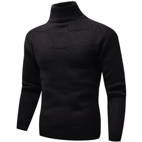 Herr Vintermode Casual Stickad Ull Turtleneck Enfärgad Tröja Topp Herrjacka Lång