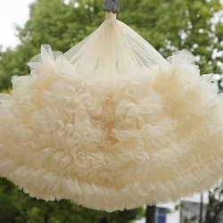 1Méter/tétel 28cm széles 18 szín Baba Puff Szoknya Szövet 3D Hálós Rakott Ruha Szoknya Baba Baba Ruhák Csipke Kiegészítők X245