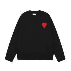 Mode fritidstrøjer Mænd Kvinder Elsker Sweater Strikket Pullover Rundkrave Herre Fortykkelse Vinter Mand Tøj Broderi