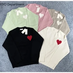 Gyş moda switer erkekler Aýallar tegelek boýunlar Tötänleýin switerler Pullover Bir harp ýüregi quakard Trikota Top Top Unisex Jumpers