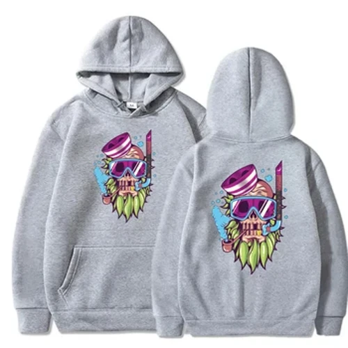 2024 Neie Moudetrend Y2K Cartoon Diving Männer a Frae Koppel Cool Stil Hooded Sports Pullover