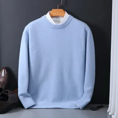 Pull en cachemire à col rond pour hommes et femmes, pull ample tricoté avec bas, pour l'automne et l'hiver, nouveau haut décontracté coréen, 2024