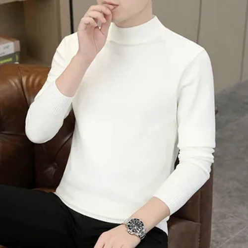 Autumn a me ka hooilo ki'eki'e ki'eki'e kane's sweater cashmere sweater men's pullover half high collar soft and warm knitted sweater
