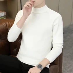Autumn a me ka hooilo ki'eki'e ki'eki'e kane's sweater cashmere sweater men's pullover half high collar soft and warm knitted sweater
