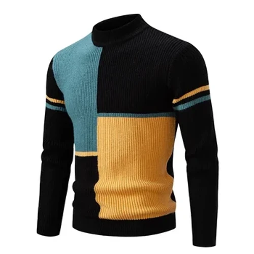 Pull à col chaud décontracté pour homme, haut tricoté, vêtements pour hommes, nouvelle collection automne et hiver