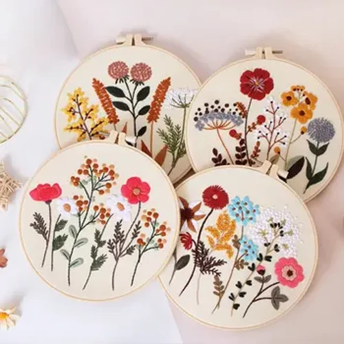 Yeni Başlayanlar İçin Çiçek Nakış Seti Desen Talimatları Çapraz Dikiş Setleri Nakış Çemberleri Konuları İğneler İğne Noktası Kiti